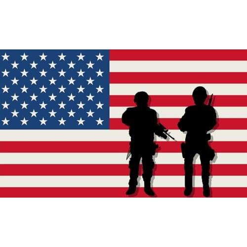 Armed soldiers flag with American flag 3x5ft fabric cool home decorate gift flag