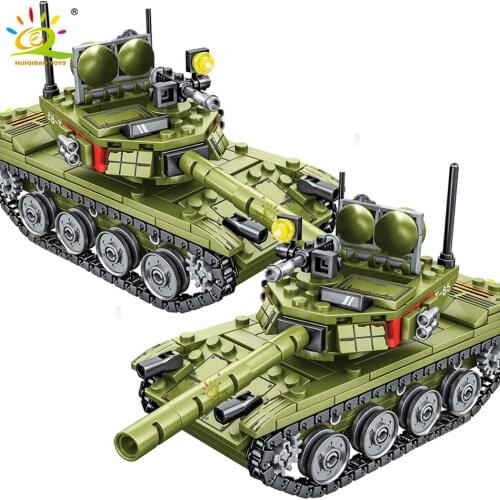 HUIQIBAO 324Pcs Military Armored Car Panzer Building Assembly Blocks Military Type 85 Tank soldier Figures Toys Bricks For Child
