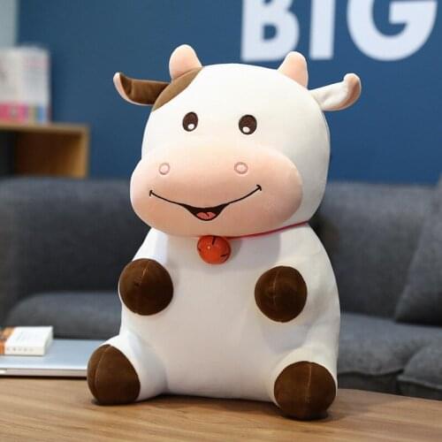 The Mascot of The Year of The Ox Smile Cow Plush Toy Sitting Posture Bell Cow Soft and Comfortable Pillow Corporate Event Gift