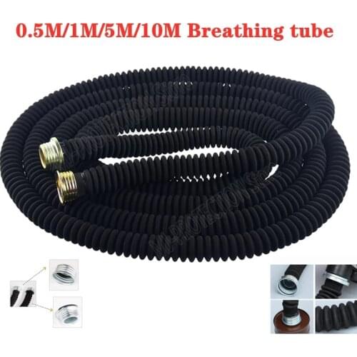 0.5M, 1M, 5M, 10M interface gas mask snorkel Wear resistant Anti-aging Gas mask and filter Connecting pipe