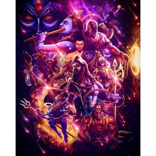JMINE Div 5D Religious Hindu Gods Avenger Full Diamond Painting cross stitch kits art Cartoon 3D paint by diamonds
