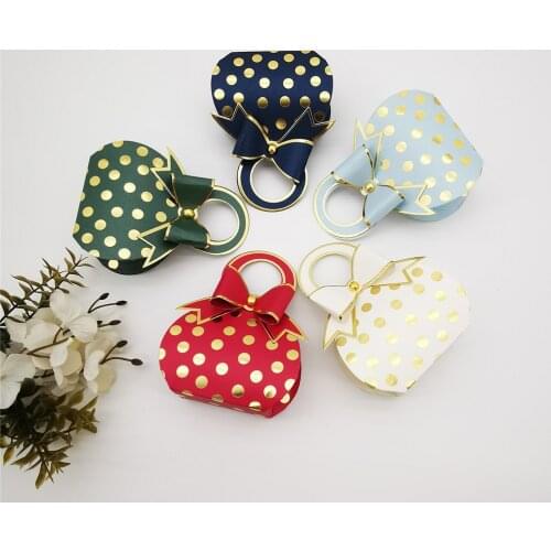 Wedding Candy Paper Handle Box With Bow Chocolate Packing Birthday Graduation Party Favor Gift Decoration Sac de bonbons