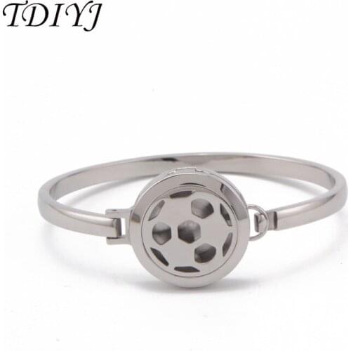TDIYJ Newest Round 6.2CM*5.1CM Stainless Steel Essential Oil Diffusing Perfume Locket Bangle with 25MM Magnetic Locket