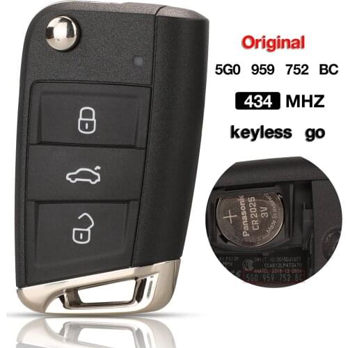 Kutery Original for VW MQB Golf 7 Smart Proximity Key - 434 MHz Keyless Go - 5G0 959 752 BC/5G0959752BC