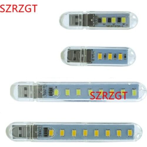 Mini USB Night light 3leds/8leds 5730 SMD Book lights 5V For PC Laptops Computer Mobile Power Camping lamp