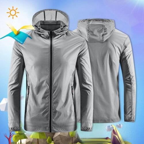 Casual Spring Summer Skin Coat Men Ultra-thin Outdoor Sun Protection Sports Jacket Hooded Collar Windbreaker&waterproof Jacket