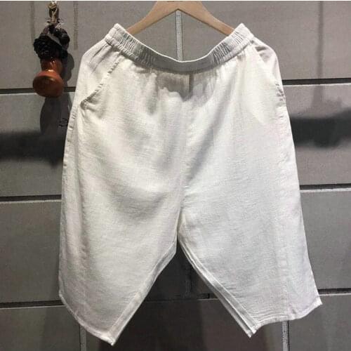 100% Linen Mans Large Size Shorts Casual Loose Breathable Tai Chi Chinese Style Basketball Shorts Mens Cargo Shorts Clothing