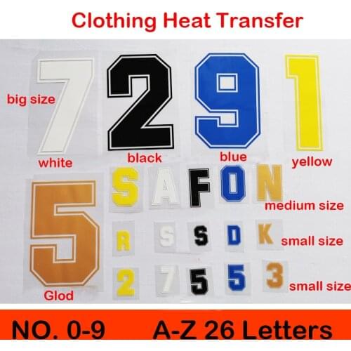 Numbers Letters Heat Transfer Patches Name Sporty Cloth Sticker Hot Heat Transfer DIY Iron On Clothing Bag Shoes