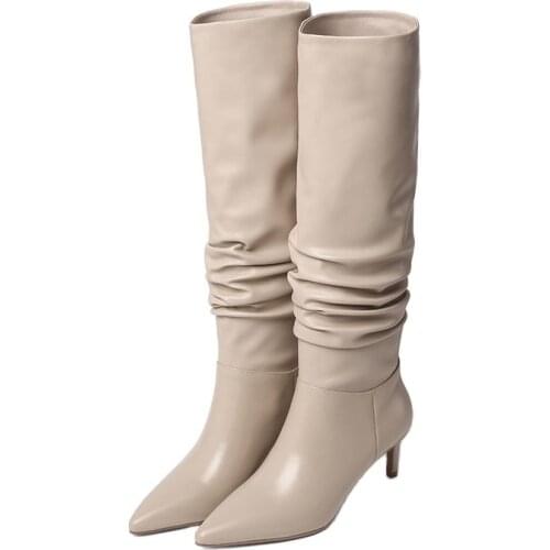 New Fashion Sexy Woman Knee High Boots Autumn Winter Warm Shoes Black Dress Party Basic Office Lady Prom Brand Shoes Woman Boots