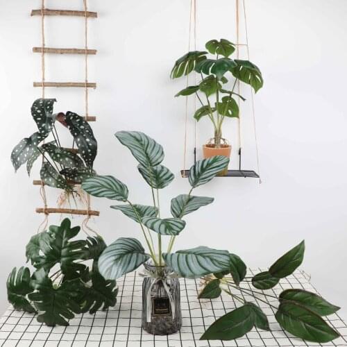 New Artificial Potted Green Plants High Quality DIY Christmas Decoration Garden Fake Plants Tropical Outdoor Home Room Decor