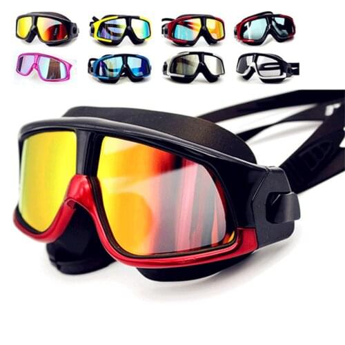 Swimming Goggles Adult High-definition Anti-fog Goggles Oversized Frame Silicone Plating Flat Professional Swimming Goggles