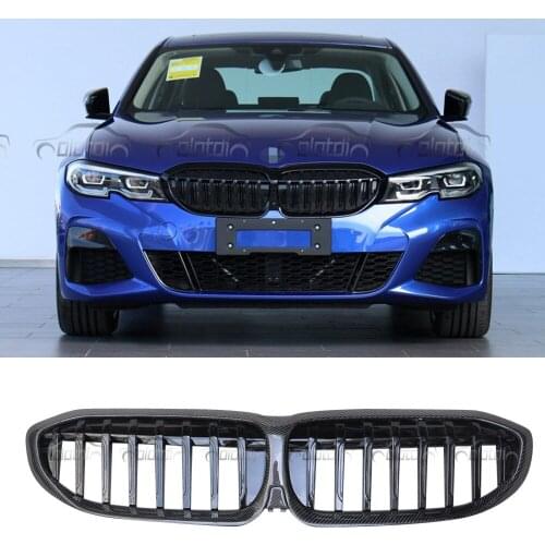 Carbon Fiber Front Kidney Grille Grills for BMW 3 Series G20 2019 2020 2021 Racing Grills Replacement Car Styling