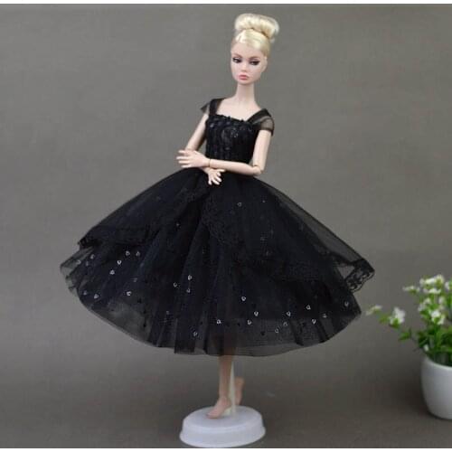Doll Dresses Elegant Lady Black Little Dress Evening Dress Clothes for Barbie Dolls For 1/6 BJD Doll Gift Doll Accessories
