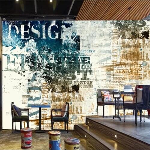 Custom 3d wallpaper photo mural retro nostalgic English alphabet TV background wall living room bedroom restaurant 3d wallpaper
