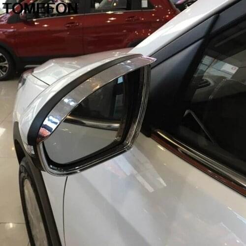TOMEFON For Hyundai Tucson 2016 2017 2018 2019 2020 Door Rear View Mirror Eyebrow Rain Snow Shield Sun Visor Cover Trim ABS