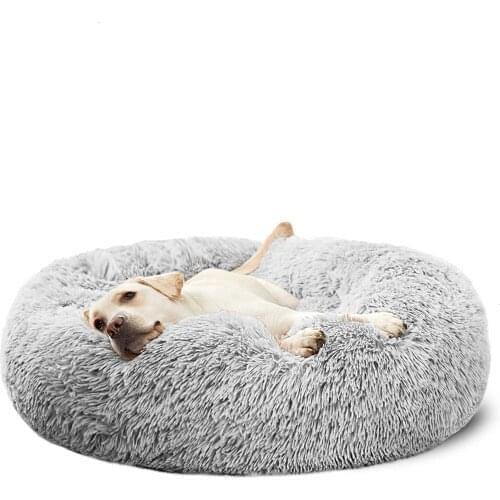 New Round Cat Bed Dogs Bed House Kennel Pet Mats Soft Long Plush Mat Pet Warm Basket Cushion Cats House Sofa Machine Wash Kennel