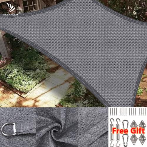 185GSM HDPE Sun Shade Sail 2x3M Rectangle 3x3x3M Ttriangle 95% UV Block Sunshade Net Tent Outdoor Patio Garden With Hardware Kit