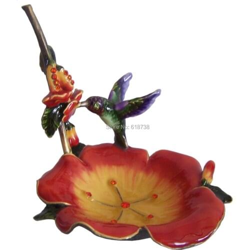 2015 Fashion Hummingbird metal Ring Holder Display Decorative Jewelry Stand Ring necklace Earring/Pendant Display Box free ship