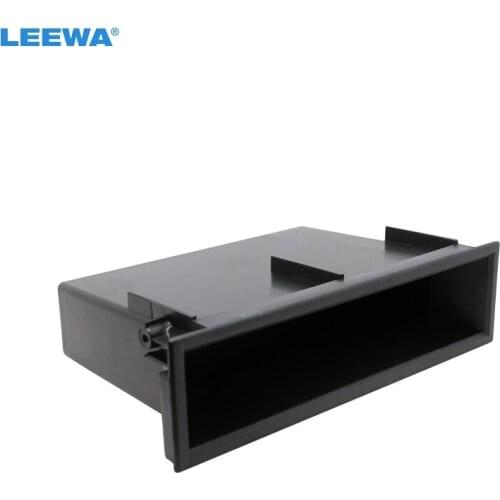 LEEWA 5pcs 1DIN Car Stereo Radio Refitting Dashboard Installation Mounting Trim Fascia Storage Box Spacer For Honda #CA1664