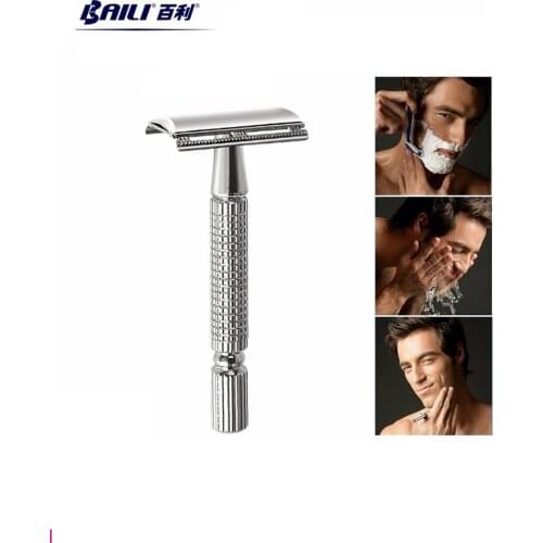 BAILI Zinc Alloy Classic Safely Shaving Razor With Razor Blade For Beard Hair Cut Razor Men Shaver DropShipping