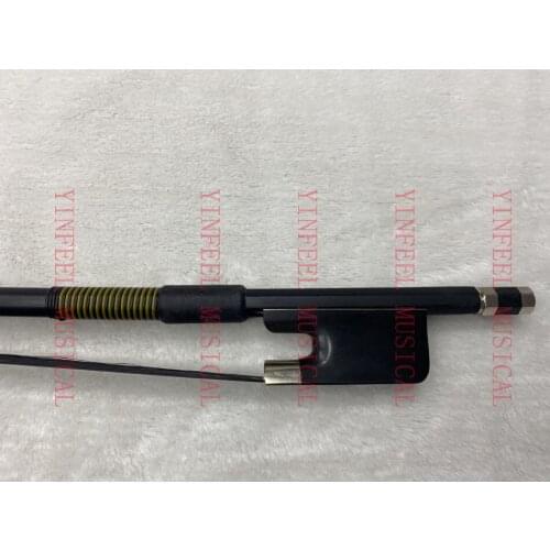Free shipping New 1 pc 3/4 Carbon fiber high quality double french bass bow French style black horse hair fake whale string