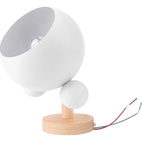 Wood Wall Lamp,Nordic Style Bedside Simple Solid Wood Light Bedroom Childrens Room Study Wall Balcony Stairs Lamp