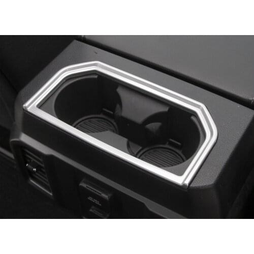 For Ford F150 2016 2017 Car Central Armrest Storage Box Water Cup Holder Panel Frame Trim Styling Car-covers ABS