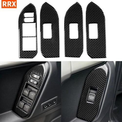 For Toyota Land Cruiser Prado 2010-2018 Carbon Fiber Sticker Armrest Panel Door Control Accent Window Lifting Switch Buttons