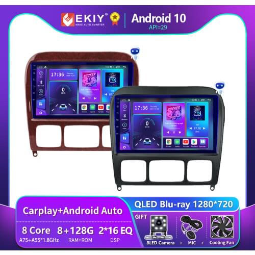 EKIY 9''Android 10.0 Car Radio Stereo DVD Player For 1998-2005 Mercedes Benz S Class W220 S280 S320 S350 S400 S430 S500 S600 AMG