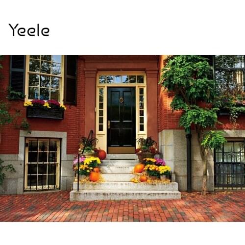 Yeele Autumn Yard Door Windows Stairs Plant Flower Photography Backdrop Photographic Decoration Backgrounds For Photo Studio