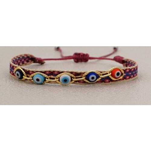 Go2boho Evil Eye Bracelets Jewelry Braided Pulseras Femme 2021 Fashion Bohemain Jewellery Cloth Fabric Bracelet For Women Gifts