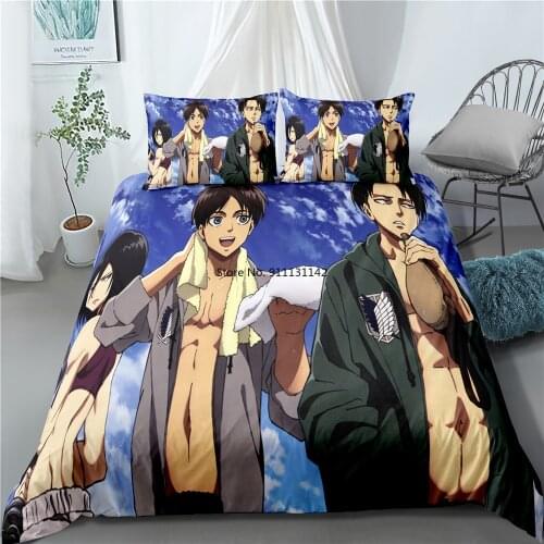 Anime Attack on Titan Home Textile Pillow Case 3D Bed Linen Duvet Covers Kids Comforter Bedding Sets Bed Set Home Decor Bedding