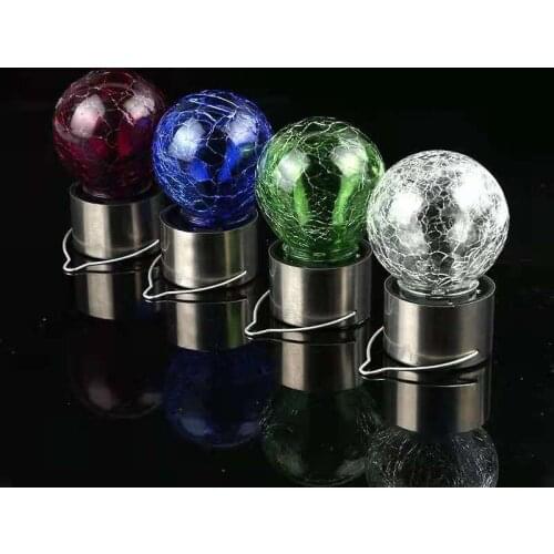 Solar Lamp Crack Ball Glass Jar Light LED Lamp Decor Outdoor Garden Bar Decor Lights Space Fairy Lamp party supplies decoration