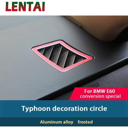LENTAI 2x Auto Car Styling Aluminum Alloy Dashborad Sides Outlet Frame Sticker For BMW E60 E61 5series M Performance Accessories