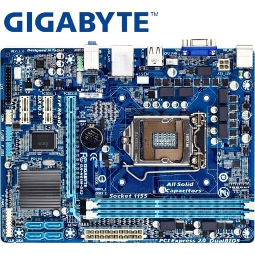 GIGABYTE GA-H61M-DS2 Desktop Motherboard H61 Socket LGA 1155 i3 i5 i7 DDR3 16G uATX UEFI BIOS Original H61M-DS2 Used Mainboard