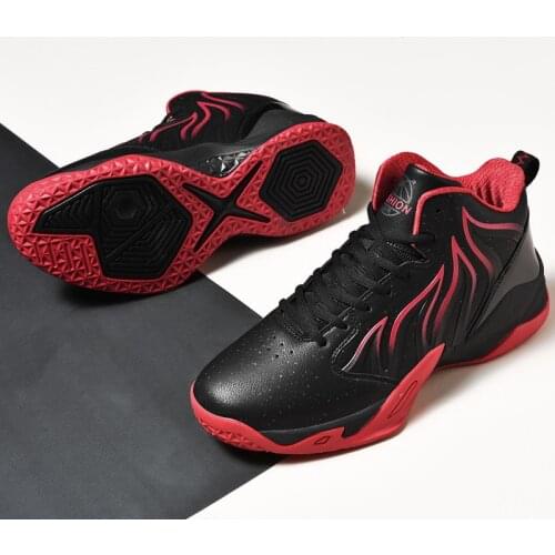 Brand PU Breathable Basketball Shoes Men Rubber Platform Wear-Resistant Non-Slip Basket Sport Homme Mens Sneakers Size 36-48