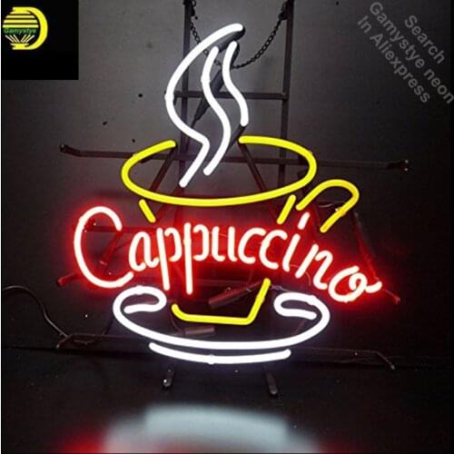 Cappuccino Coffee Neon Sign neon bulb Sign Glass Tube Custom BRAND neon light Recreation room Outdoor Iconic Sign arcade lamp
