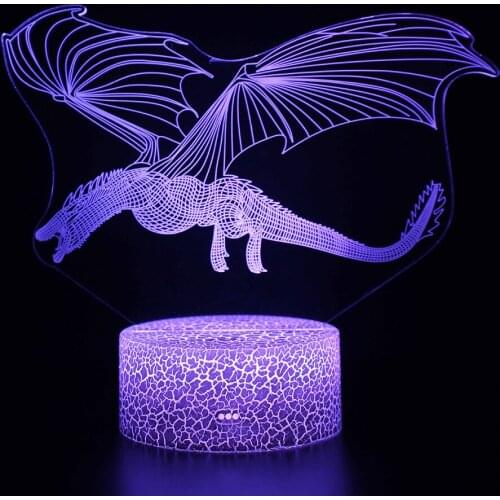 3D LED Night Light Dinosaur Dragon Lamp 16Colors Change Night light Remote Control Table Lamps Toys Gift For Kid Home Decoration