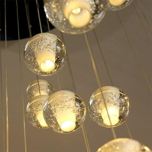 Nordic Crystal Ball LED Pendant Lights Modern Bar Decor Dinning Room Restaurant Pendant Lamp Home Indoor Lighting Hanging Lights