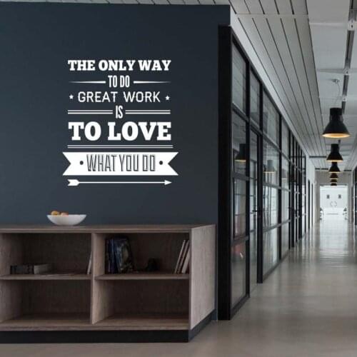 Great Work is to Love Office Decor Wall Decal Motivational Quotes Study Vinyl Stickers Removable Room Decoration Accessories Y56
