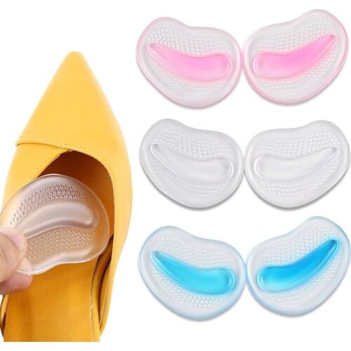 Forefoot Silicone Shoe Pad Foot Arch Support Cushions Insoles for Flatfoot Pain Relief for Women High Heels Protector Sticker