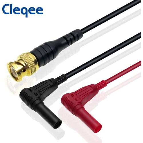 Cleqee P1066 Gold plated Pure Copper BNC Male plug to 4mm Right Angle Banana Plug Test Lead