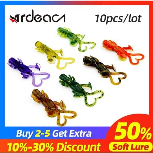 ARDEA Double Tail Worm lure 50mm 2g Silicone Soft Lure Artificial Souple plastic Silica bait Fishing lure Shrimp type