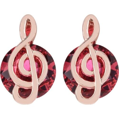 8mm Cubic Zirconia Rose Gold Color Crystal Stud Earrings Jewelry Wedding For Gift