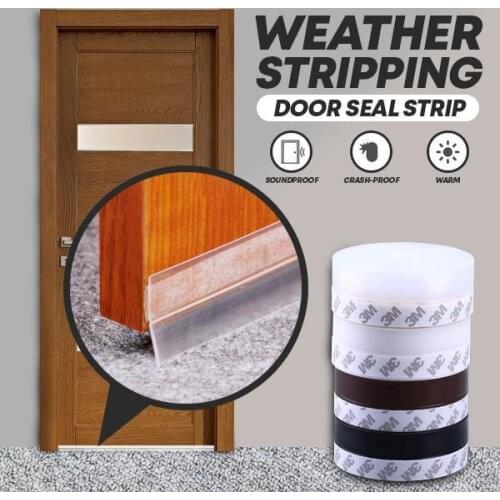 5M Weather Stripping Door Seal Strip Self Adhesive Weather Strip Silicone Soundproofing Window Seal Draught Dust Insect Door St