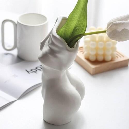 Vase Female Body Art Flower Vase Human Body Ceramics Home Decor White Small Mouth Design Artists Living Room Flower dependable