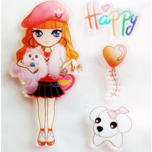 YLCS372 Girl Silicone Clear Stamps For Scrapbooking DIY Photo Album Cards Decoration Transparent Stamp Craft Clear Stamp New