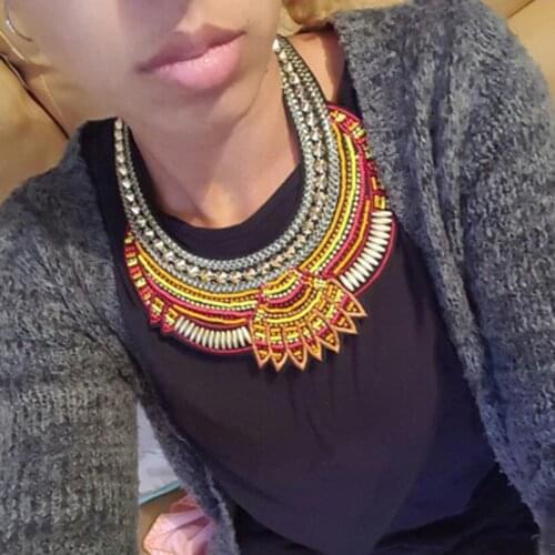 UKEN Fashion Jewelry Handmade Ethnic Multicolor Choker Necklace Boho Statement Bib Collares Beads Necklaces Women Accessories
