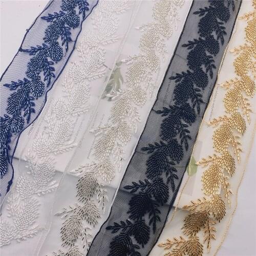 Branch icon Beaded & Embroidered Trim for Bridal Wedding craft for DIY garment