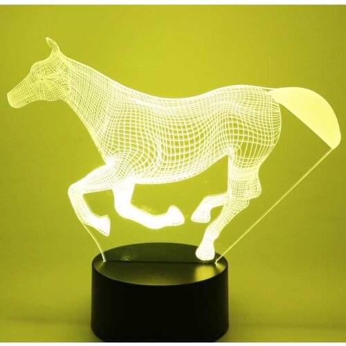 3D LED Night Light Running Horse with 7 Colors Light for Home Decoration Lamp Amazing Visualization Optical Illusion Awesome